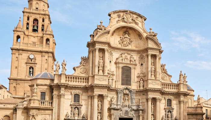 Recreación artificial de la Catedral de Santa María en Murcia