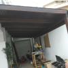 Pérgola en madera de pino tintado