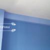 Habitacion de matrimonio paredes en gota con colores azules