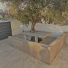construcción de mesa exterior con hueco para olivera/levantamiento de muro alrededor