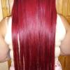 Extensiones de cortina con cambio de color(de un negro a rojo fantasía)