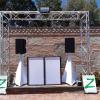 Montaje espectacular con truss de 3x3m. y hasta 6x3 con iluminación, sonido, cabina y DJ