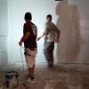 Pintado un piso con maquina pulverizadora airless