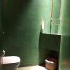 Marmorino color verde en baño de restaurante