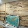 Pared de madera pallets en nuestro taller