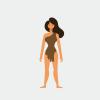Un personaje de mujer prehistórica que creé para la animación