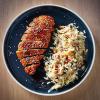 Pollo teriyaki con arroz salteado de verdura y col seca