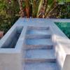 Microcemento escalera piscina