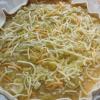 Preparativos Tarta Salada con puerro, jamon y 4 quesos