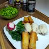 Plato asiáticos: Rollitos Primavera y Edamame