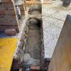 Tuberías de desagüe en zanja en un patio de Reus - LUCMAR URBA