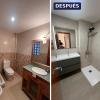 Antes y después de una reforma de baño en Reus: de alicatado antiguo a plato de ducha y mueble suspendido - LUCMAR URBA