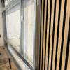 Estructura de pladur para televisor con sus respectivos decorados.