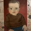Retrato de niño hecho con pinturas acrílicas