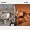 Transformación completa de espacio antiguo a ambiente moderno y luminoso con acabados premium.
