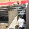 Avance de obra pared con jardín vertical y cascada