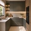 Cocina grafito y madera en U | SCA