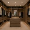 Vestidor en nogal con isla e iluminación integrada | SCA
