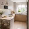 Cocina nórdica en blanco y madera con península | SCA