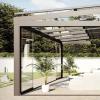 Pérgola fija de aluminio con cerramiento de cristal